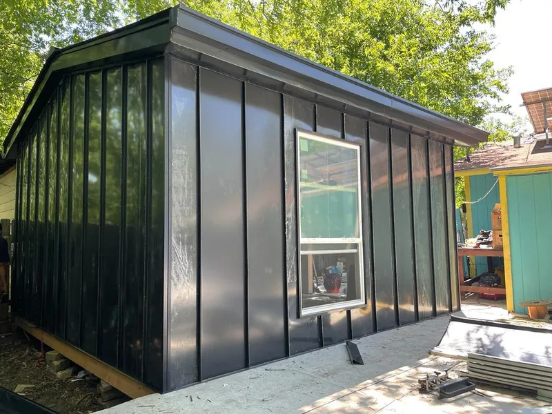 Black standing seam metal wall panels for Metal Roof Installation in Frankfort Square